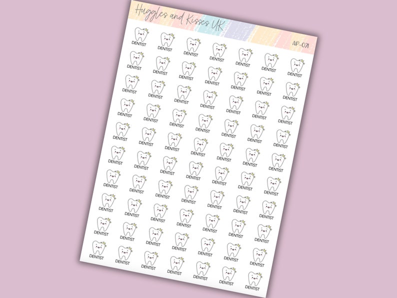 Dentist Appointment Planner Sticker / Pastel Colours | Planner Stickers ...