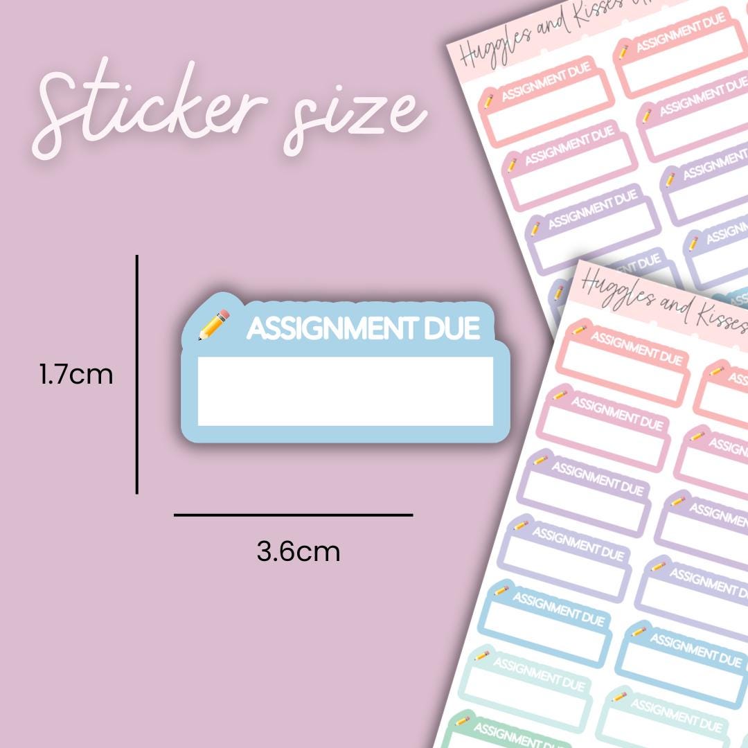 Assignment Due Planner Stickers | Student Box Stickers | Planner ...