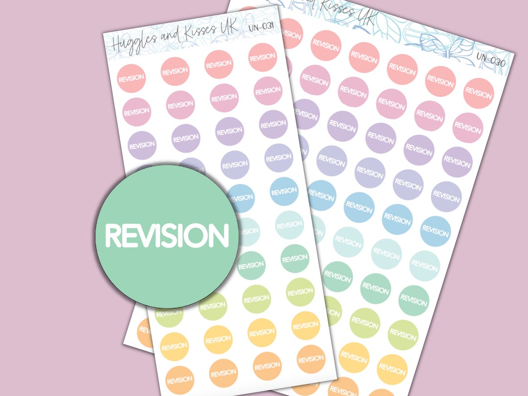 Revision Time Sticker Revision Planner Stickers | Student Circle Dot Stickers | Planner ...