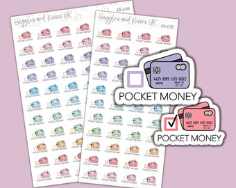 Pocket Money Planner Sticker | Spending Money To Do Planner Stickers | Labels for Calendars Planners and More