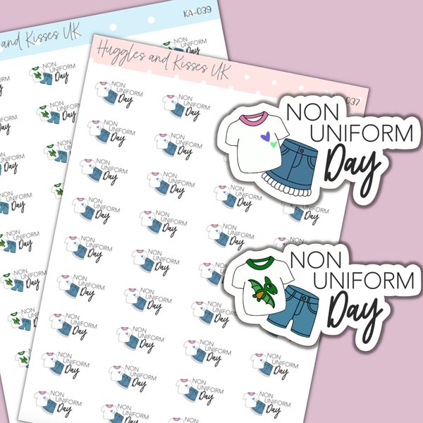 School Non Uniform Day planner stickers | box stickers | Own Clothes Day Planner Stickers | Labels for Planner / Diary
