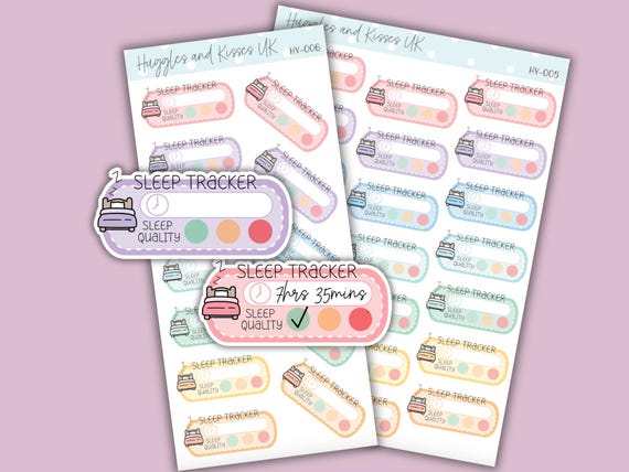 Sleep Tracker Stickers | Pastel Colours | Sleeping Planner Stickers | Labels for Calendars Planners and More