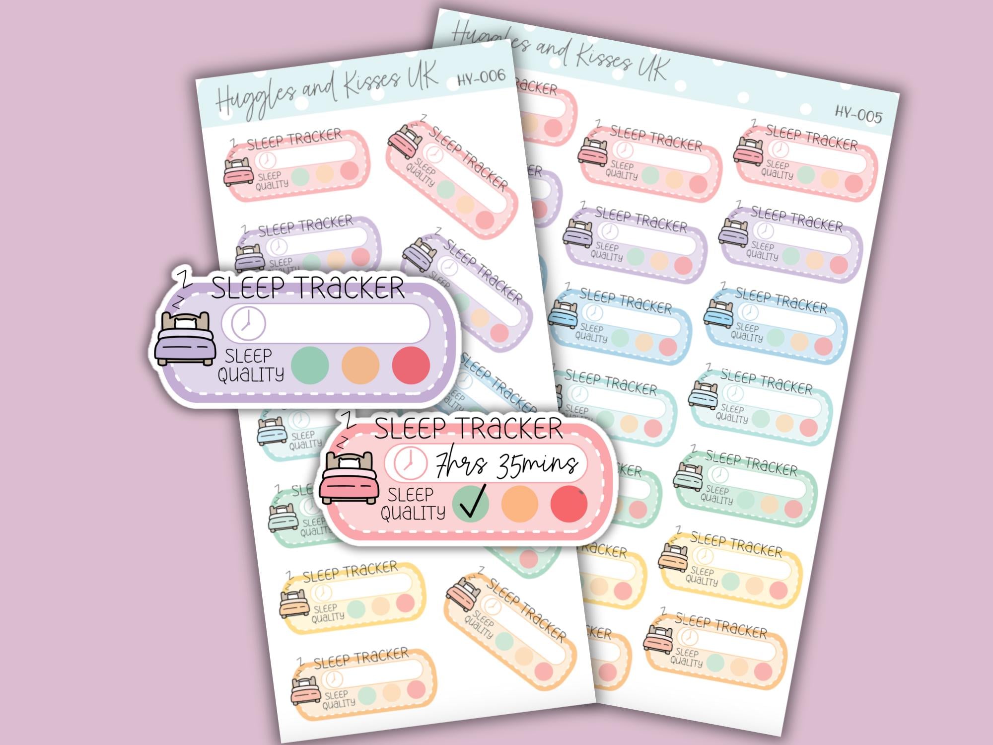 Sleep Mode Sticker Sleep Tracker Stickers | Pastel Colours | Sleeping Planner Stickers ...