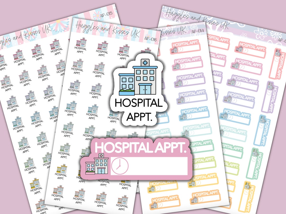 Hospital Appointment Planner Sticker / Pastel Colours | Hospital Appt ...