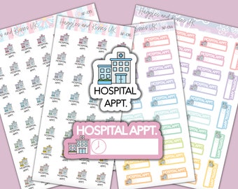 Hospital Appointment Planner Sticker / Pastel Colours | Hospital Appt. Planner Stickers | Labels for Calendars Planners and More