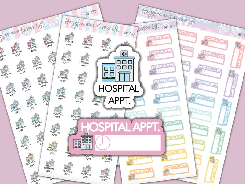 Hospital Appointment Planner Sticker / Pastel Colours | Hospital Appt ...