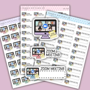 Zoomミーティングリマインダーステッカー：プランナーカレンダーラベル