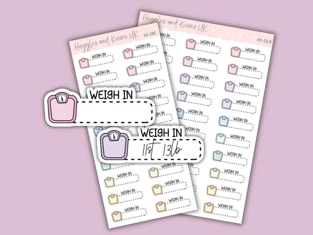 Weigh in Planner Sticker | Pastel Colours | Weight Loss Planner ...