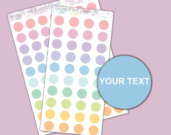 Custom Text Circle Planner Stickers | Circle Dot stickers | Planner Stickers | Labels for Planner / Diary