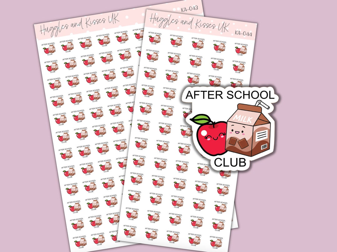 After School Routine Stickers Tiny After School Club Planner Stickers | Toast Milk | School Club ...