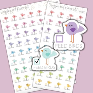 Feed Birds Planner Sticker | Pastel Colours | Bird Feeding Reminder Planner Stickers | Labels for Calendars Planners and More