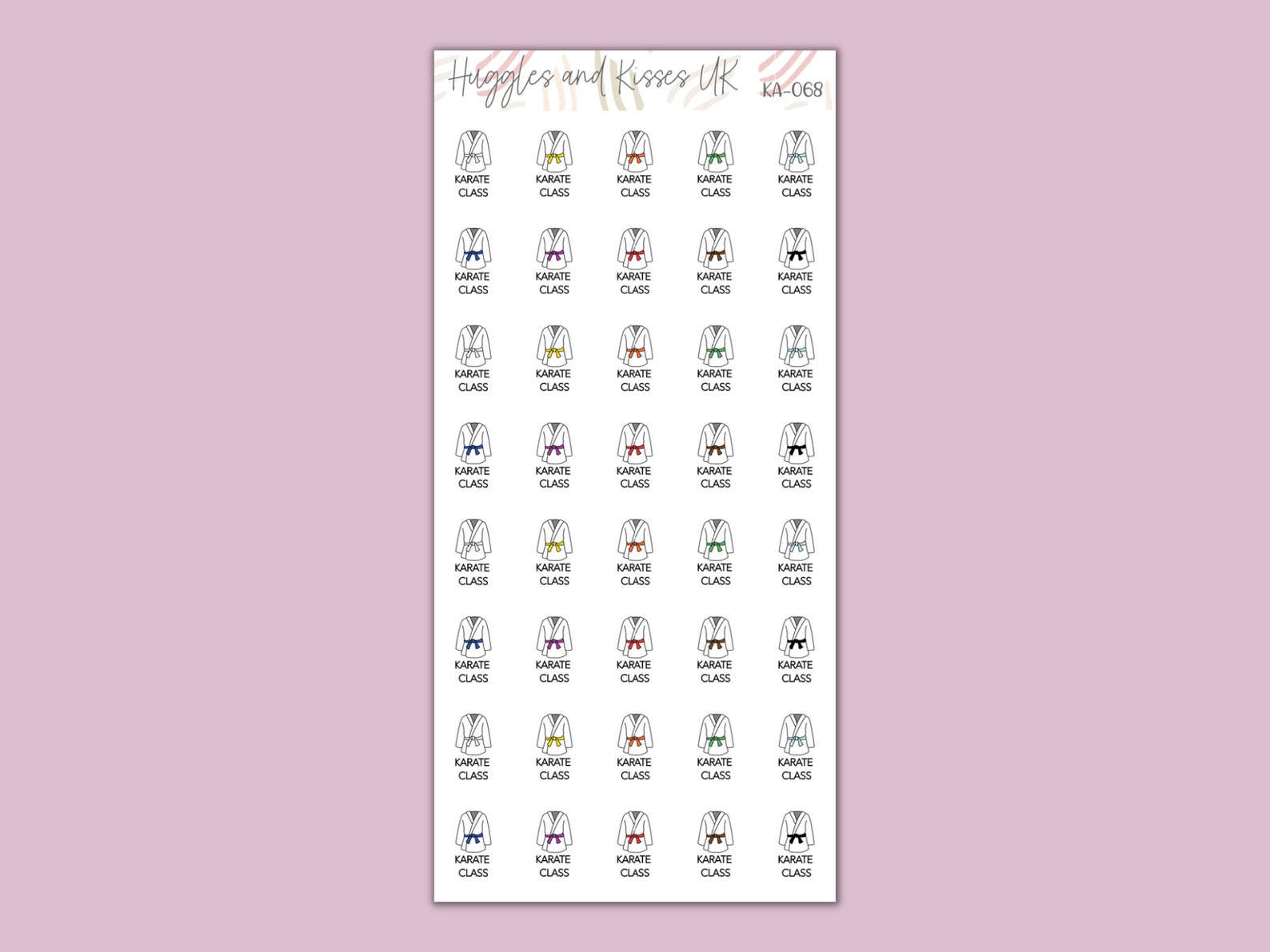 Karate Class Planner Stickers | Karate Box Stickers | Planner Stickers ...
