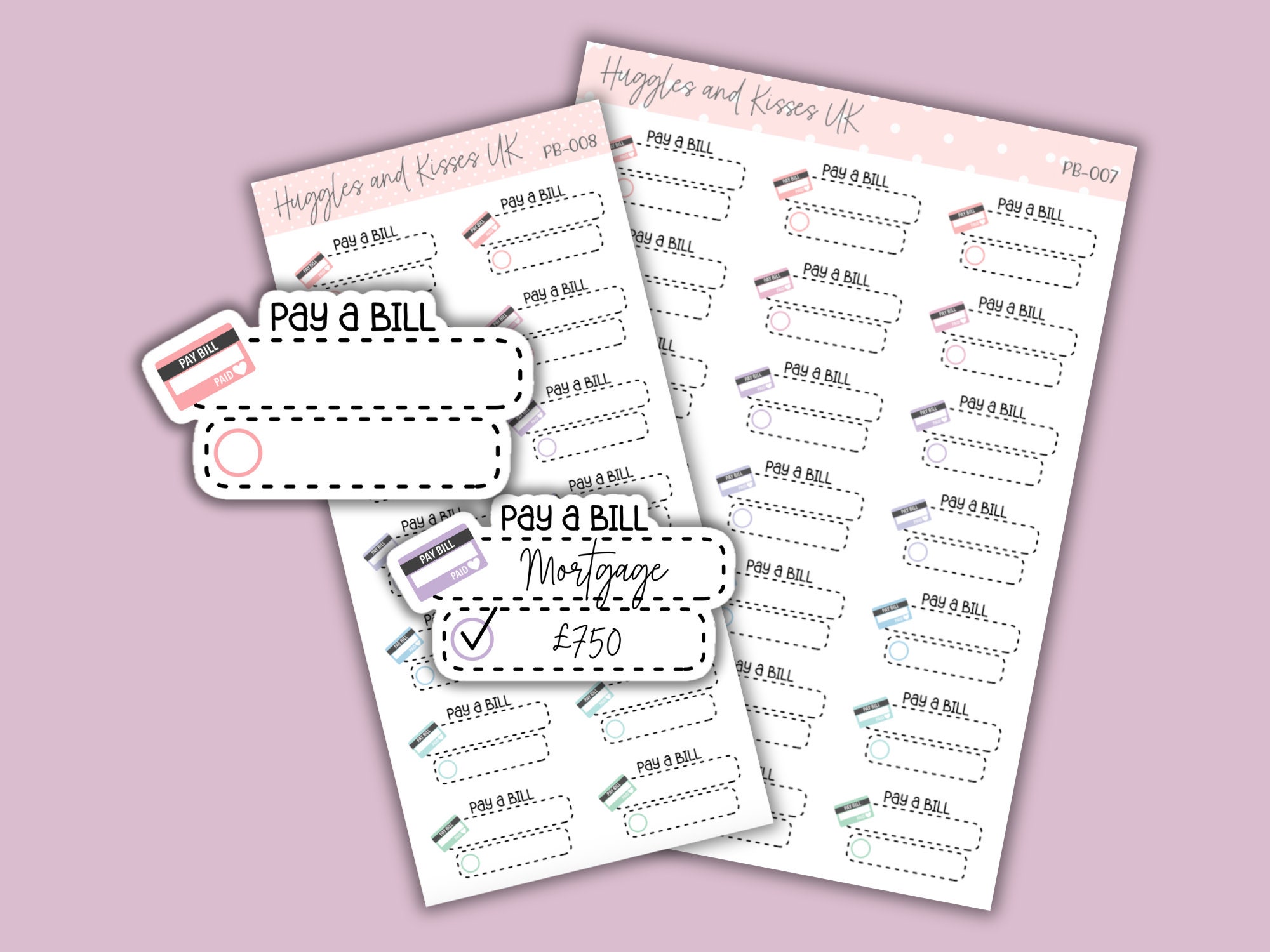Pay A Bill Planner Sticker / Pastel Colours | Finance Planner Stickers ...