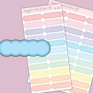 Blank ausgebogten Streifen Planer Aufkleber | Textbox mit gezackten Kanten | Planer Aufkleber | Etiketten für Kalender Planer und Mehr