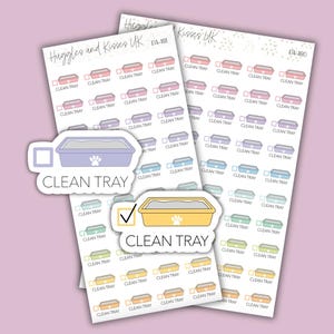 Clean Litter Tray Planner Sticker | Kitty Litter Tray Planner Stickers | Labels for Calendars Planners and More