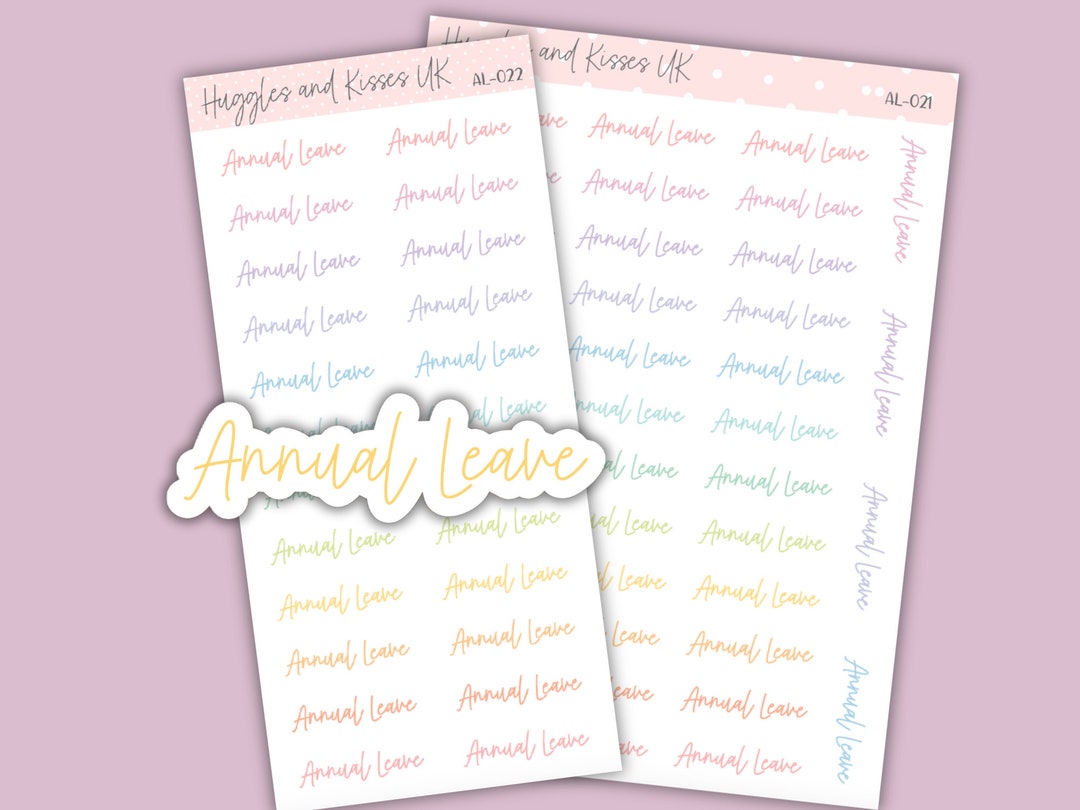 Annual Leave Planner Stickers | Font Stickers | Planner Stickers ...