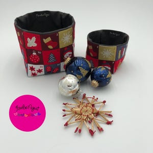 Weihnachtliches Patchwork-Utensilo im Doppel (Adventskalender)