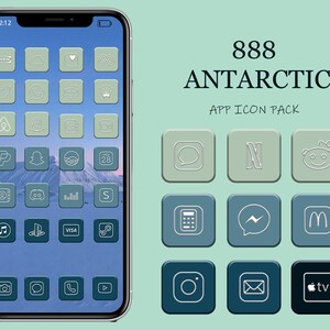 IOS 16 ,15, 14 Blue aesthetic app icons | Monogram iPhone Icon Pack | Custom iPhone Icon Set Covers | with widgets.