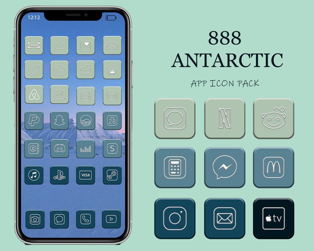 Monogram Ios IOS 16 ,15, 14 Blue Aesthetic App Icons | Monogram iPhone Icon Pack ...