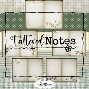 White Blossom är 10 sidor med neutrala vita vintageblommor och kompletterande bakgrunder för papperspyssel i cottagecore- och vintagestil.