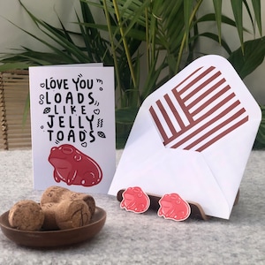 Love You Lots Like Jelly Tots | Greetings Birthday Christmas Valentines Day Card with Stickers