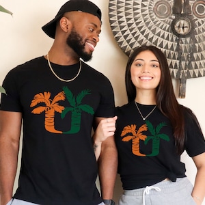 Miami Game Day Shirt, Palm Trees UM T-shirt, Hurricanes, College Football Gifts, Canes, Tailgate Shirt, Swag Nation, UMiami Fan Gift, MIA