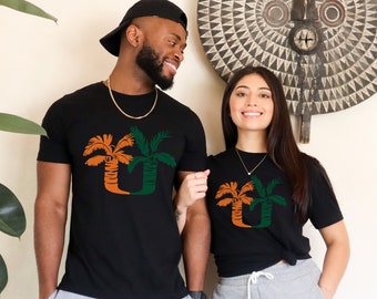 Miami Game Day Shirt, Palm Trees UM T-shirt, Hurricanes, College Football Gifts, Canes, Tailgate Shirt, Swag Nation, UMiami Fan Gift, MIA