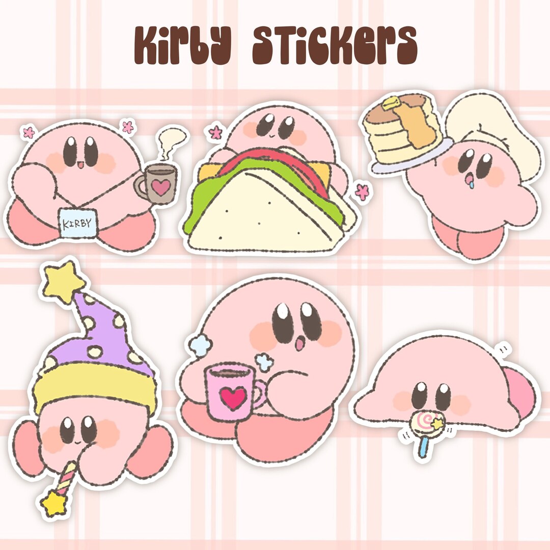 Kirby Stickers Cute Kawaii Stationary Glossy Waterproof - Etsy