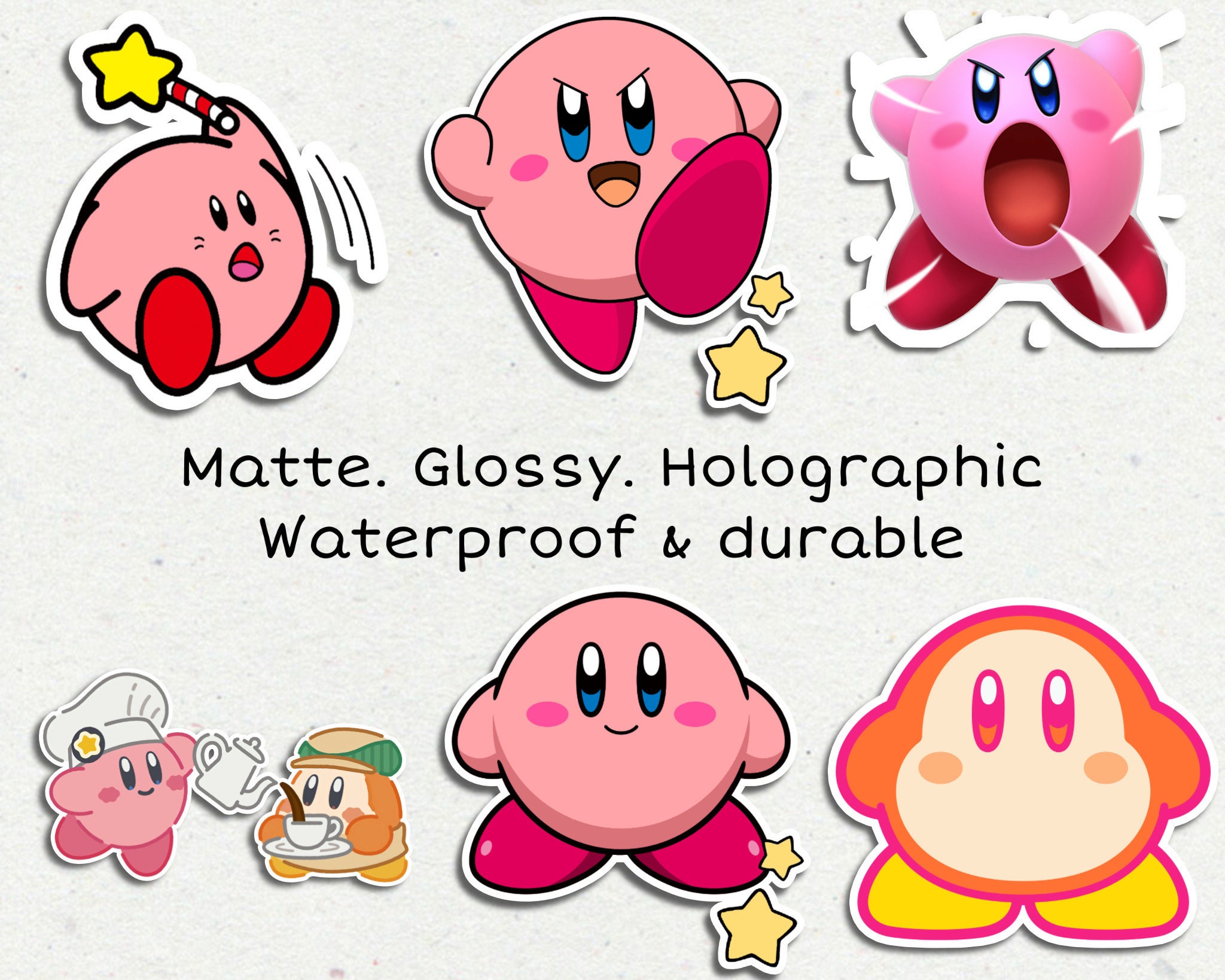 Premium Kirby Stickers Chibi Kirby Magic Kirby Kirby - Etsy