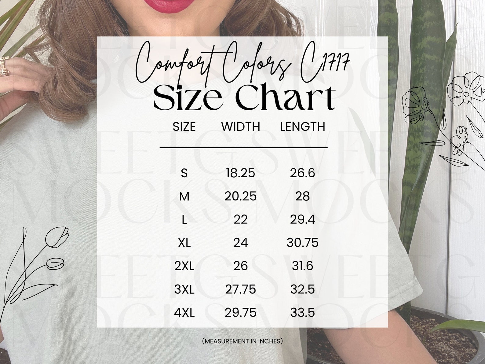 Comfort Colors 1717 Size Chart Comfort Colors Size Chart Size Chart