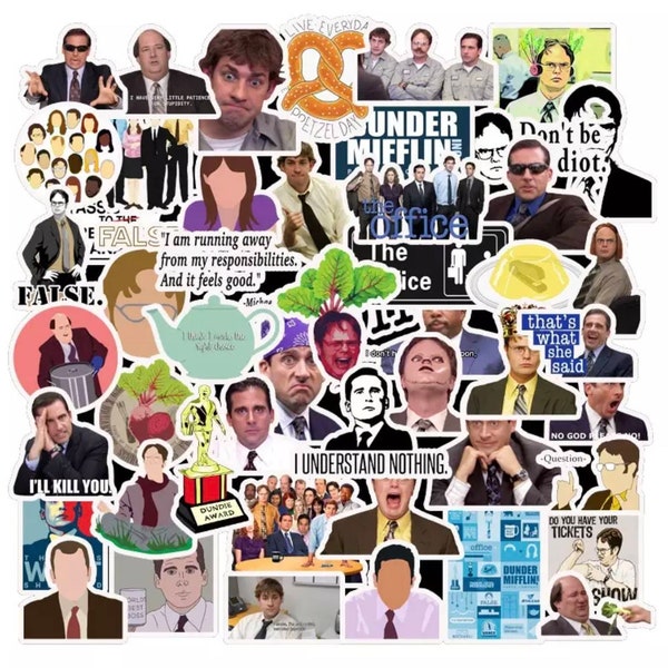 20 random funny stickers from The OfficeTV show!! Perfect for laptop, computer, water bottle! Free shipping in the US!
