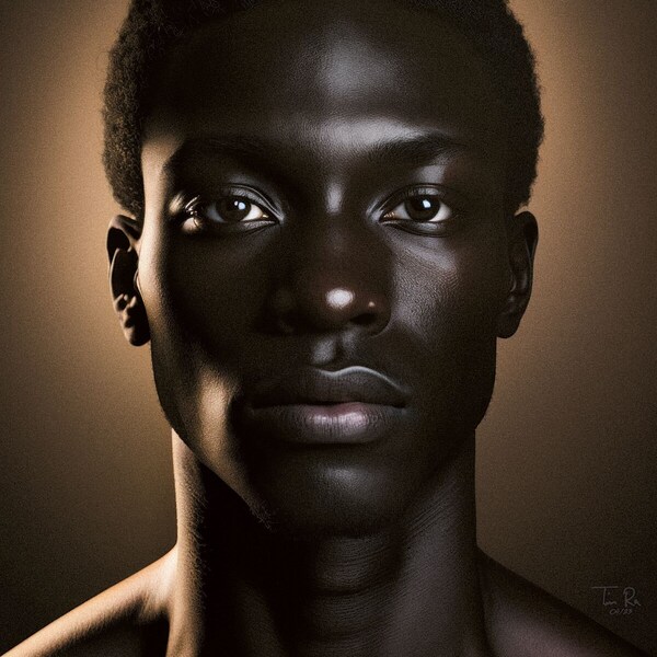 Noir Enigma • Superbe portrait d'homme noir • Homme africain • Tirage d'art • Qualité galerie