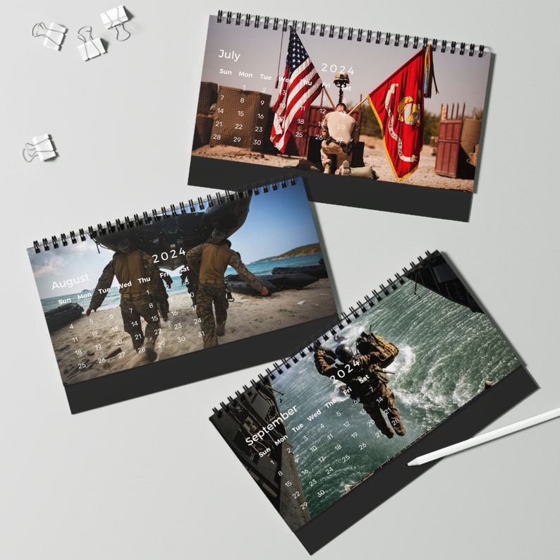 2024 US Marines Themed Desk Calendar Etsy
