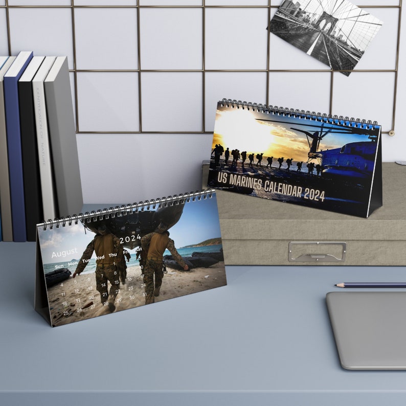 2024 US Marines Themed Desk Calendar Etsy