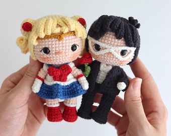 ENG. Crochet pattern Sailor Moon and Tuxedo Mask (200+ photo)