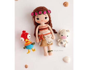 Eng-Esp Hawaii Girl,Rooster and Pig Pattern