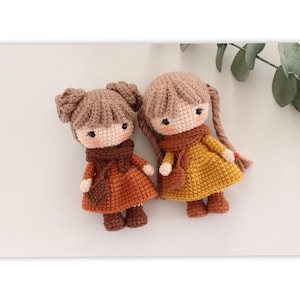 English, Deutsch, Türkçe, Crochet Pattern Ela And Lale Dolls