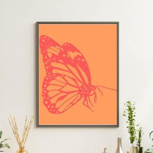 Schmetterling | Eklektischer Schmetterlingsdruck, lebendige Wandkunst, Galeriewanddruck, buntes Wohndekor, maximalistische Kunst, bunte, schrullige, lustige Kunst