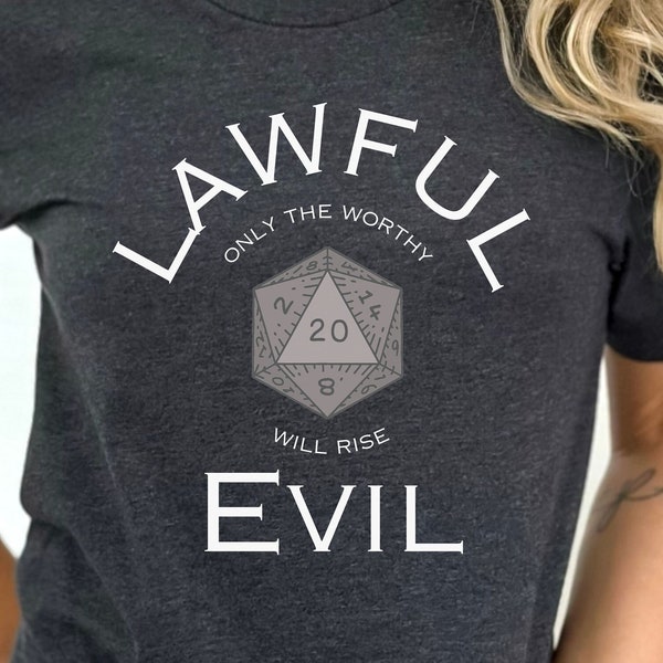 RPG Tshirt, Gift for RPG Gamers, D20 Tshirt, Dungeon Tshirt, DnD Tshirt, Lawful Evil, Unisex Tshirt