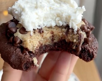 Vegan Brookie Cookies | Gluten Free Brookie Cookies | | Homemade Cookies | Gourmet Cookies | Big Soft Cookies | Plant Based Recipe