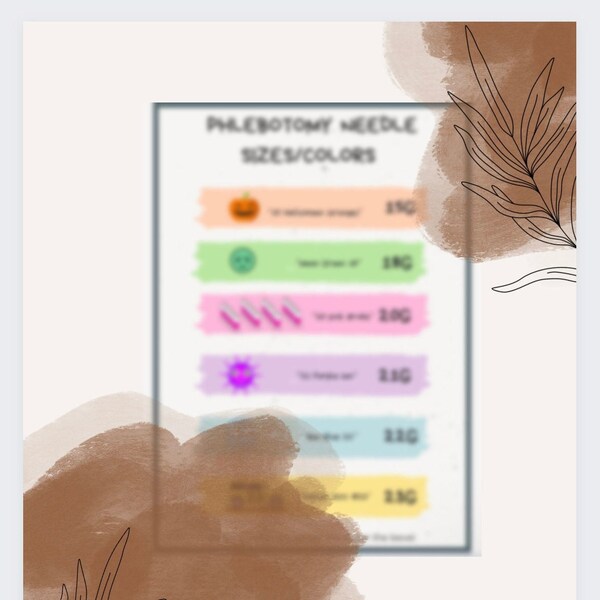 Cheat Sheet Phlebotomy Etsy