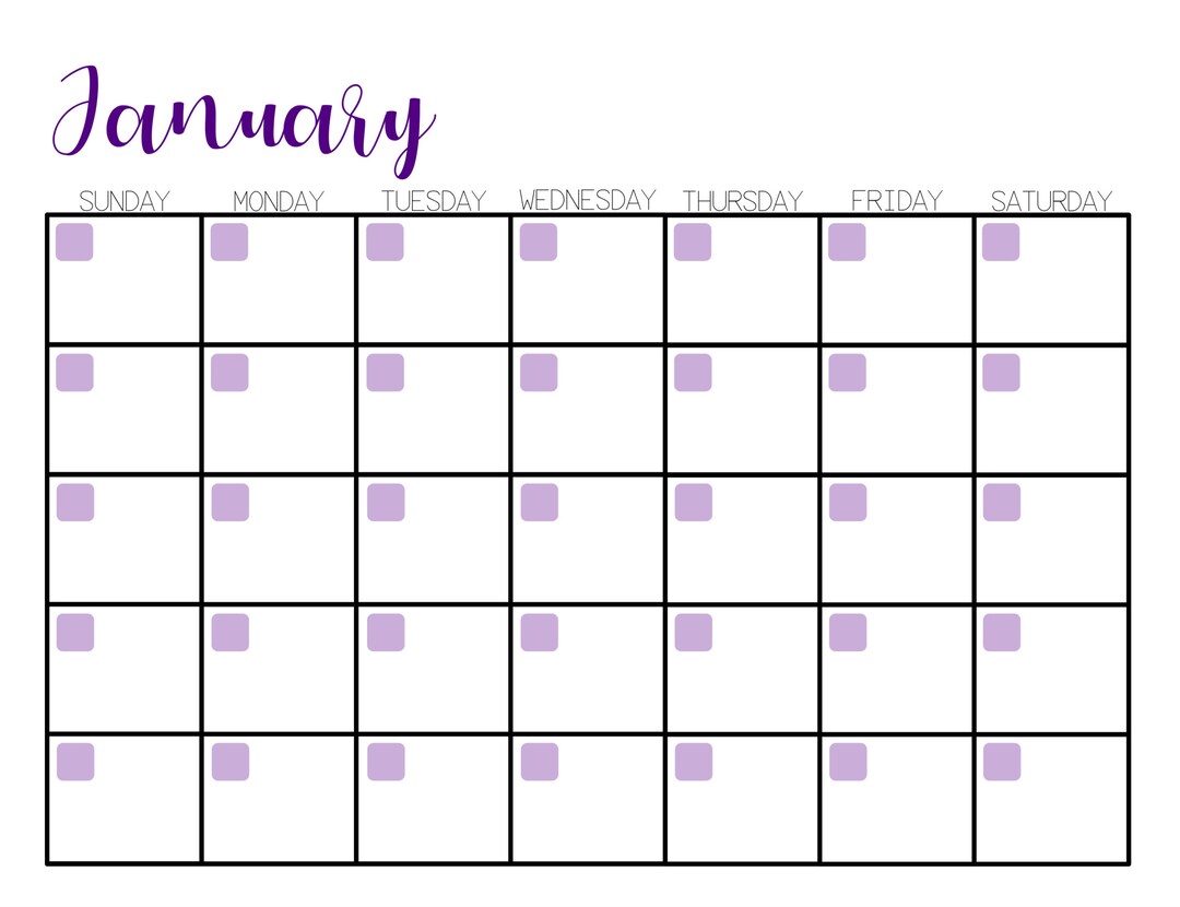 Undated Printable Monthly Calendar With Purple Calligraphy Etsy undated-printable-monthly-calendar-with-purple-calligraphy-etsy