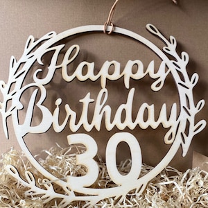 30th birthday- personalized gift- wooden loop