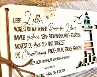 Holzkarte Geldgeschenk Konfirmation mit Namen,XXL Karte, Kommunion, Holzkarte, Jugendweihe Konfirmation Holzdeko