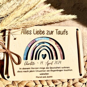 Holzkarte Geldgeschenk Taufe mit Namen, Geschenkidee zur Taufe, Geschenkidee Taufe Junge, Mädchen, Geschenk zur Taufe