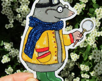 Mole Sticker, Cute Mole, Garden Mole, British Wildlife, Laptop Sticker, Water Bottle, Sketchbook Sticker, Phone, Waterproof Vinyl Sticker,