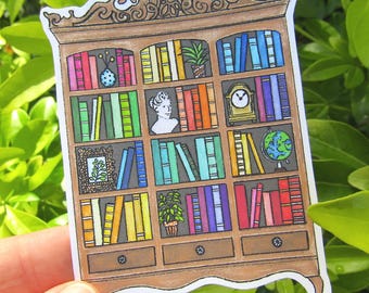 Books Sticker, Bookcase Matte Vinyl Sticker, Reading Sticker, Bookish Sticker, Kindle sticker, Books Gift Reading, Book Club, Librarian Gift