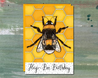 Bee Birthday Card, Beekeeper, Honey Gift, Beehive, Bee Keeping Card, Honey Farmer, Bumblebee, Honey Bee, Bee Hive, Insect Birthday, Gardener