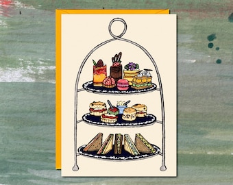 Afternoon Tea Voucher Card, Hen Do Afternoon Tea Invitation, Birthday Tea Card, High Tea Card, Cream Tea Card, Scones and Jam