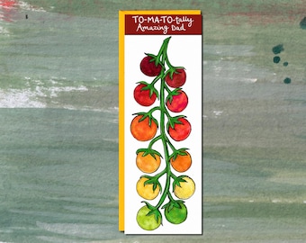 Gardening Fathers Day Card, Tomato Card, Dad Vegetable Card, Gardening Dad Birthday Card, Funny Fathers Day Card